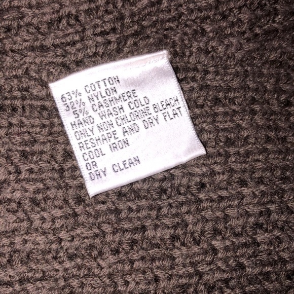 Talbots vintage brown knit sweater vest size large cotton cashmere blend - Picture 5 of 6